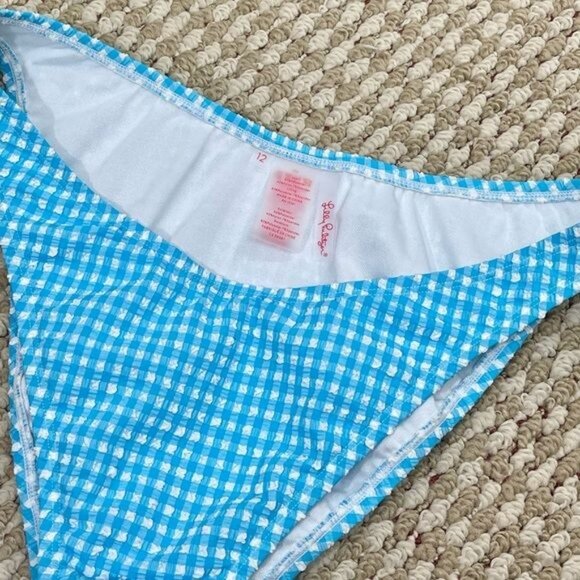 New Lilly Pulitzer Aelin Bikini Set Top & High-Cut Bikini Bottom Turquoise 12 - Picture 13 of 16